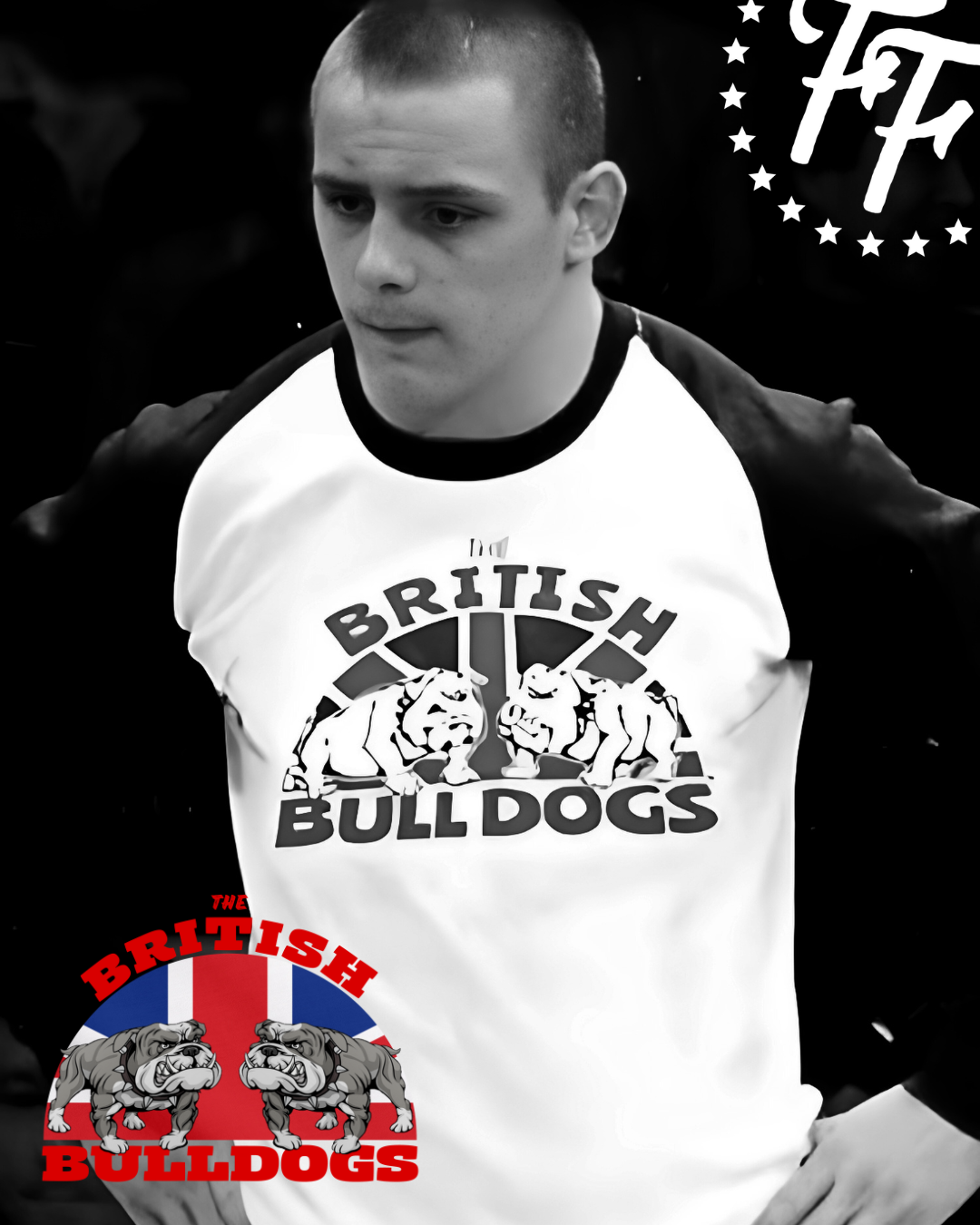 Dynamite Kid - 3/4 British Bulldogs 80's Ringer Shirt
