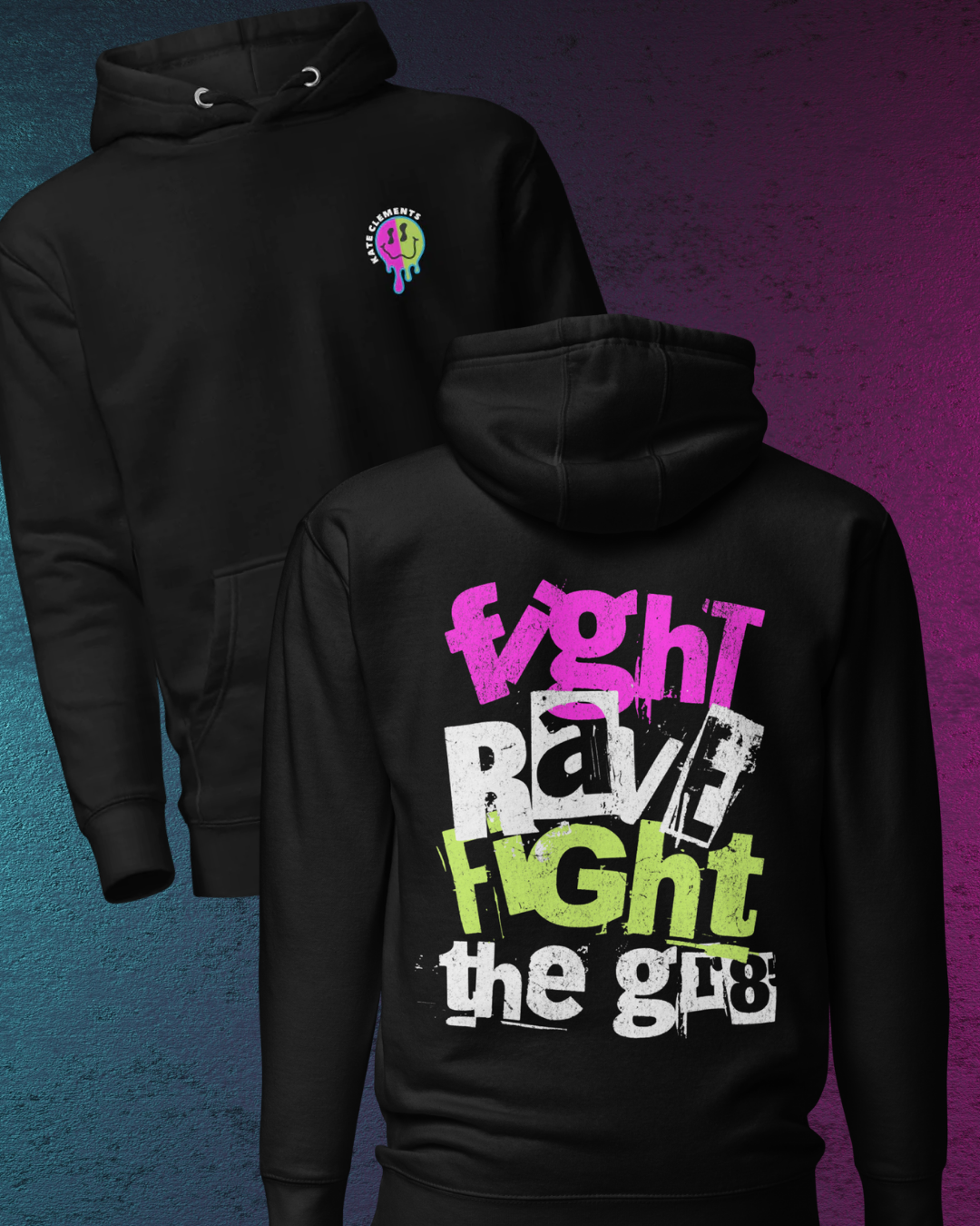 Kate Clements - Fight and Rave Hoodie